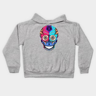 skeleton smile in mexican pattern Kids Hoodie